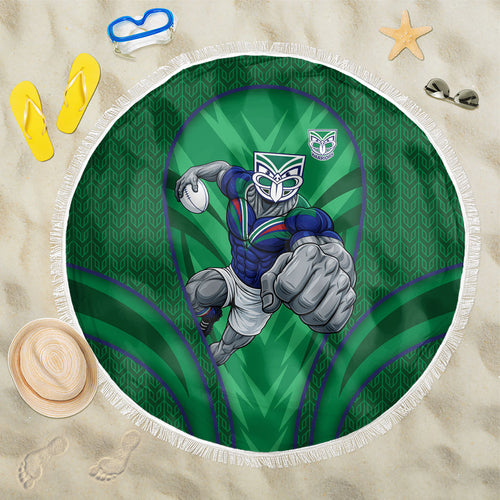 New Zealand Warriors Rugby Mascot Beach Blanket Australian Rugby Culture - Tribal Inspired Warrior
