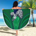 New Zealand Warriors Rugby Mascot Beach Blanket Australian Rugby Culture - Tribal Inspired Warrior