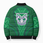 New Zealand Warriors Rugby Mascot Bomber Puffer Jacket Australian Rugby Culture - Tribal Inspired Warrior