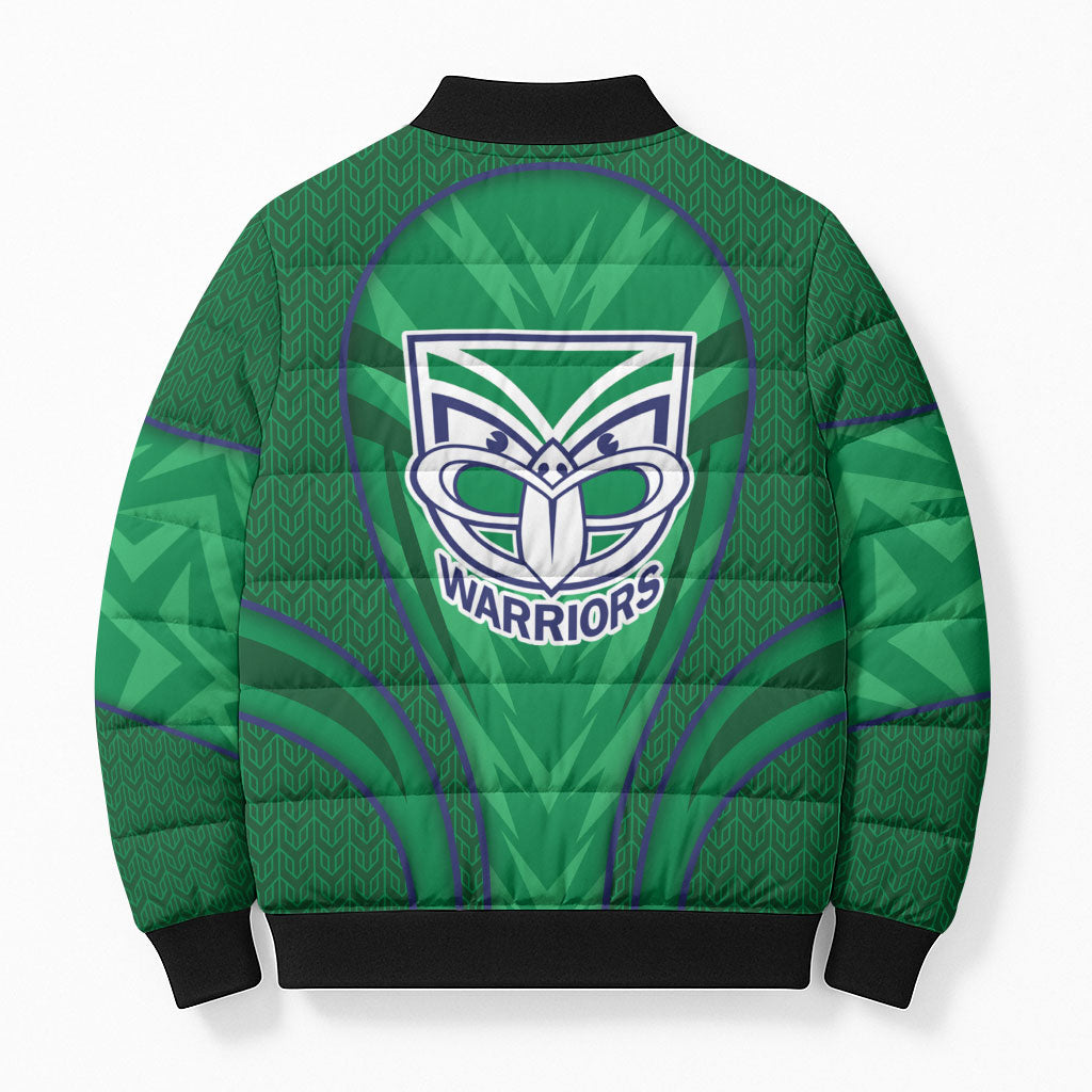 New Zealand Warriors Rugby Mascot Bomber Puffer Jacket Australian Rugby Culture - Tribal Inspired Warrior