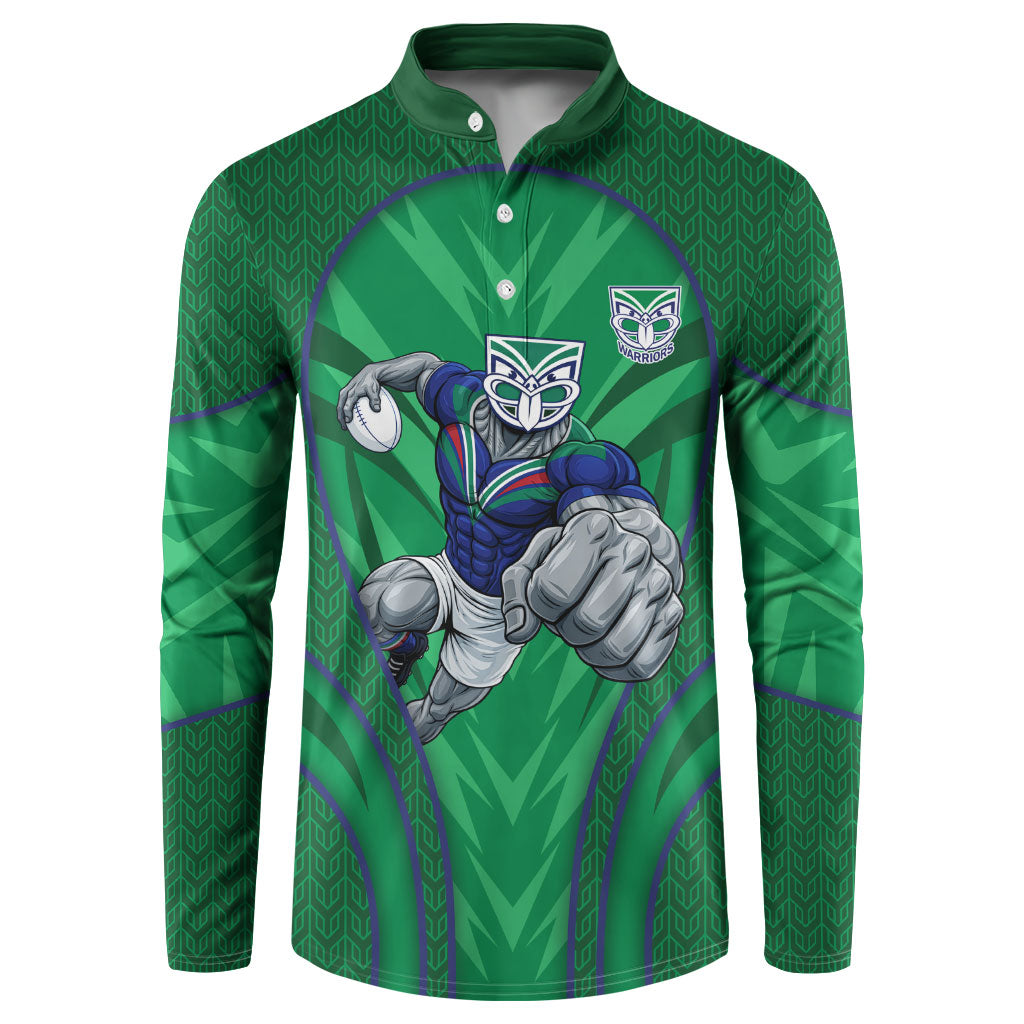 New Zealand Warriors Rugby Mascot Button Sweatshirt Australian Rugby Culture - Tribal Inspired Warrior