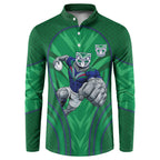 New Zealand Warriors Rugby Mascot Button Sweatshirt Australian Rugby Culture - Tribal Inspired Warrior