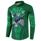 New Zealand Warriors Rugby Mascot Button Sweatshirt Australian Rugby Culture - Tribal Inspired Warrior
