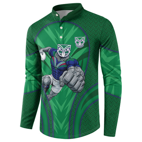 New Zealand Warriors Rugby Mascot Button Sweatshirt Australian Rugby Culture - Tribal Inspired Warrior