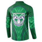 New Zealand Warriors Rugby Mascot Button Sweatshirt Australian Rugby Culture - Tribal Inspired Warrior