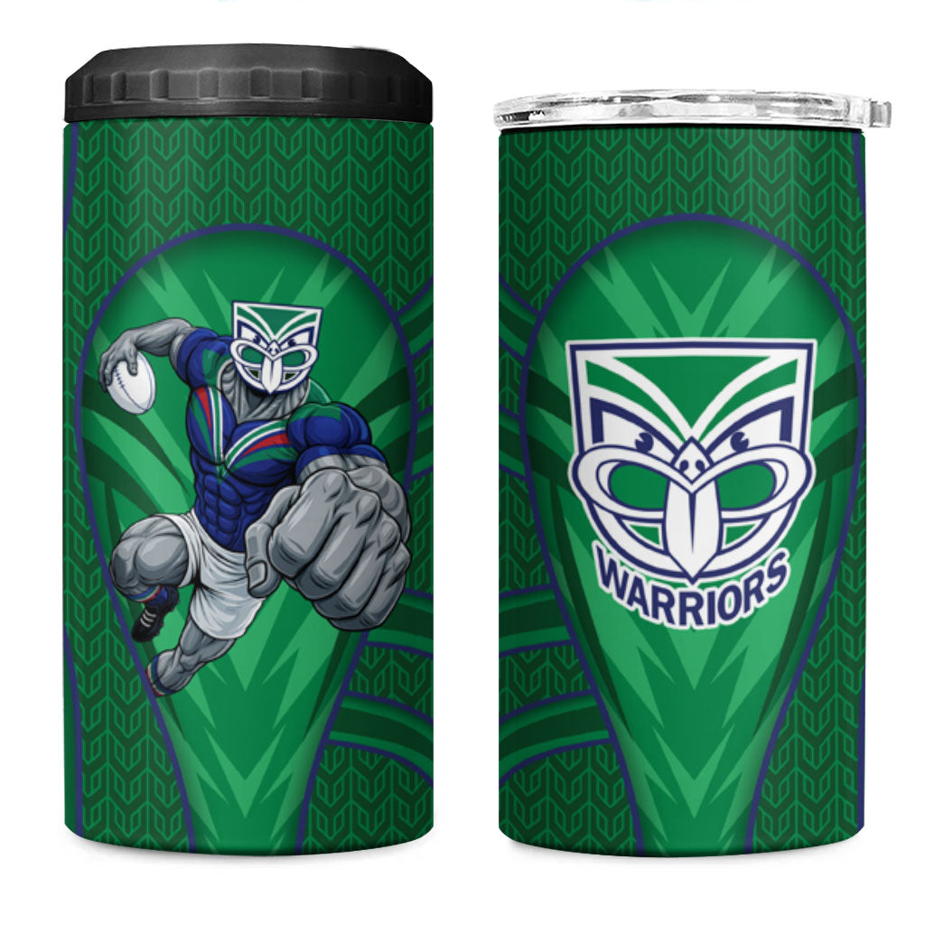 New Zealand Warriors Rugby Mascot 4 in 1 Can Cooler Tumbler Australian Rugby Culture - Tribal Inspired Warrior