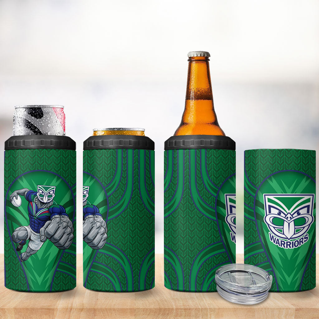 New Zealand Warriors Rugby Mascot 4 in 1 Can Cooler Tumbler Australian Rugby Culture - Tribal Inspired Warrior
