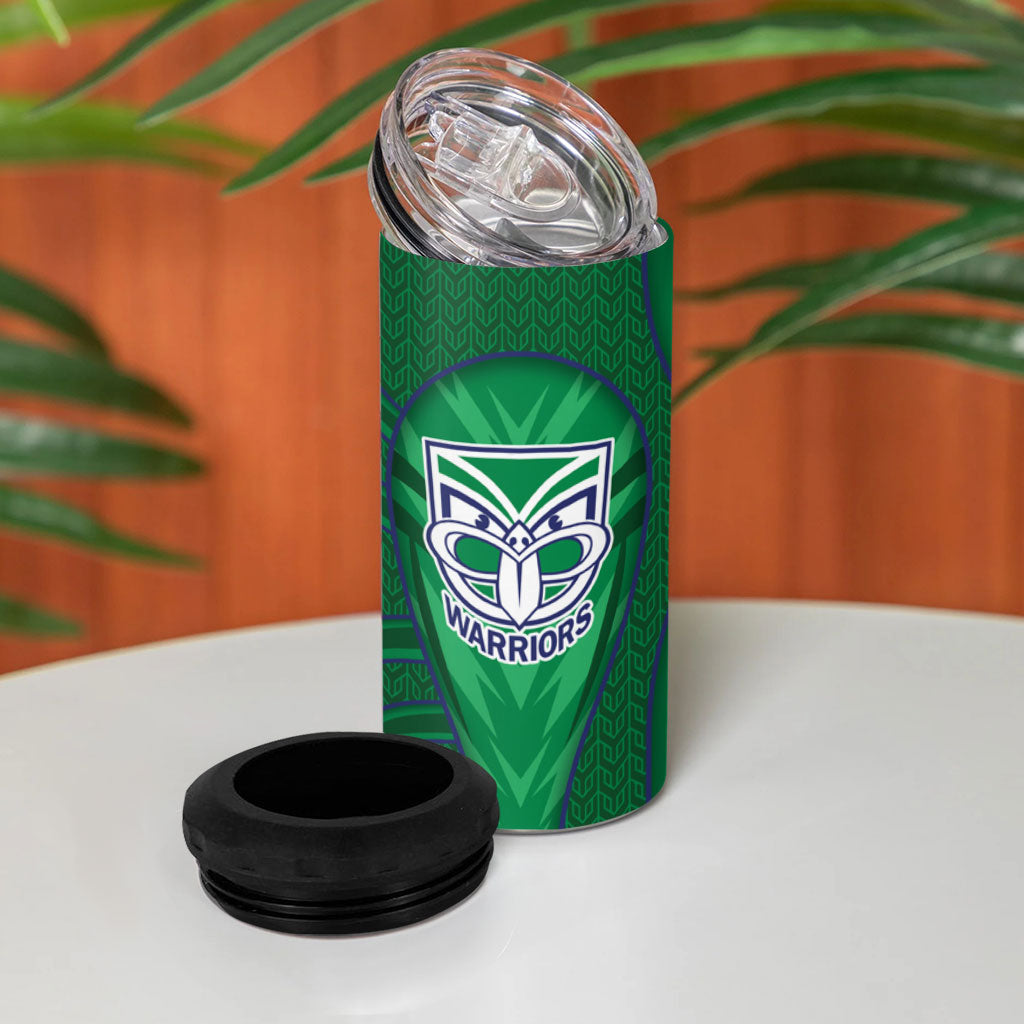 New Zealand Warriors Rugby Mascot 4 in 1 Can Cooler Tumbler Australian Rugby Culture - Tribal Inspired Warrior