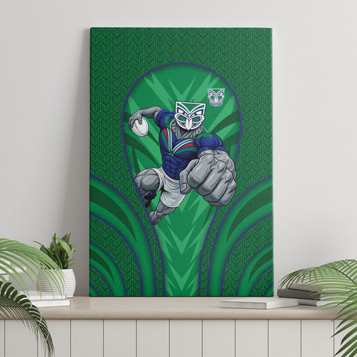 New Zealand Warriors Rugby Mascot Canvas Wall Art Australian Rugby Culture - Tribal Inspired Warrior