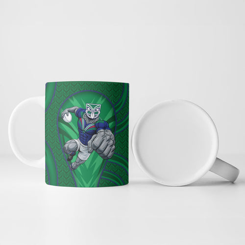 New Zealand Warriors Rugby Mascot Ceramic Mug Australian Rugby Culture - Tribal Inspired Warrior