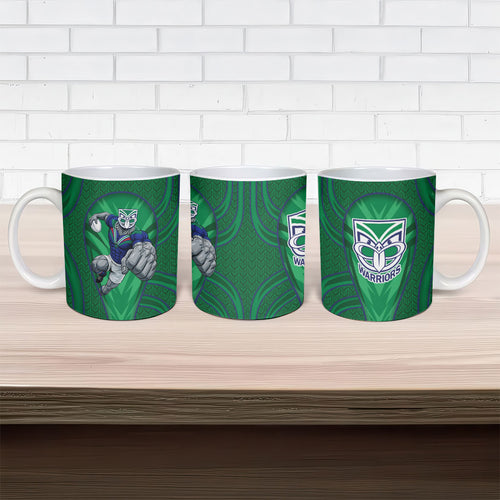 New Zealand Warriors Rugby Mascot Ceramic Mug Australian Rugby Culture - Tribal Inspired Warrior