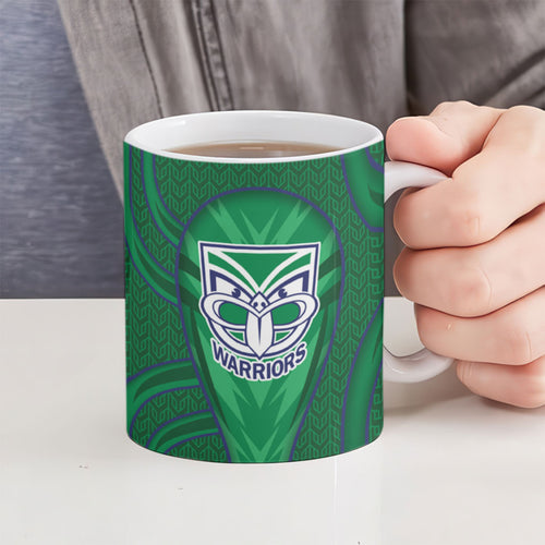New Zealand Warriors Rugby Mascot Ceramic Mug Australian Rugby Culture - Tribal Inspired Warrior