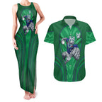 New Zealand Warriors Rugby Mascot Couples Matching Tank Maxi Dress and Hawaiian Shirt Australian Rugby Culture - Tribal Inspired Warrior