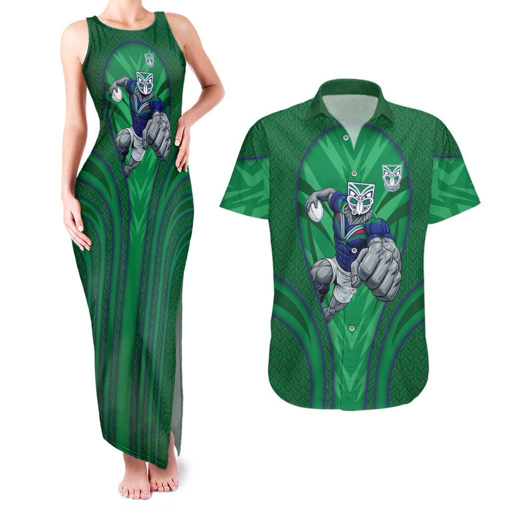 New Zealand Warriors Rugby Mascot Couples Matching Tank Maxi Dress and Hawaiian Shirt Australian Rugby Culture - Tribal Inspired Warrior