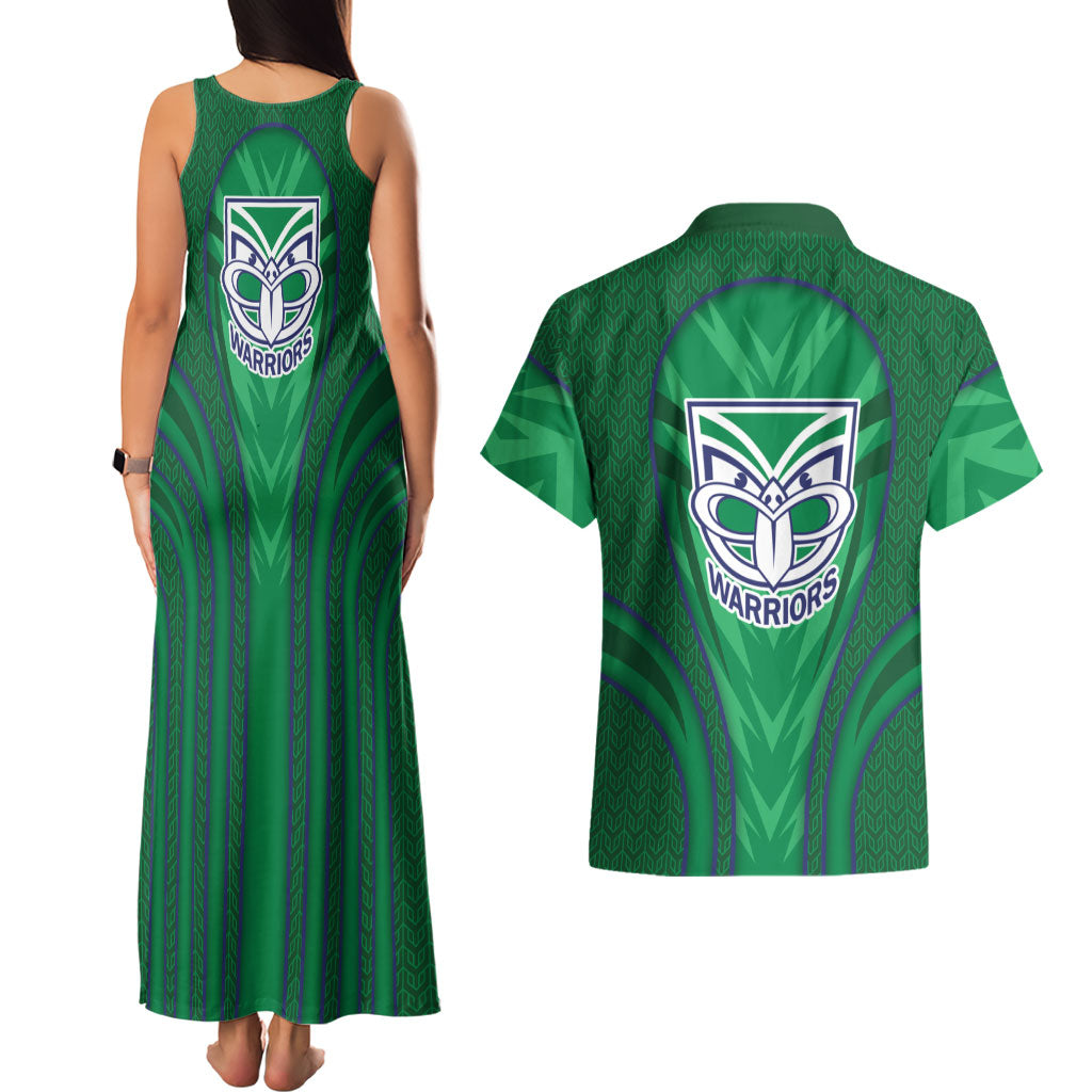New Zealand Warriors Rugby Mascot Couples Matching Tank Maxi Dress and Hawaiian Shirt Australian Rugby Culture - Tribal Inspired Warrior