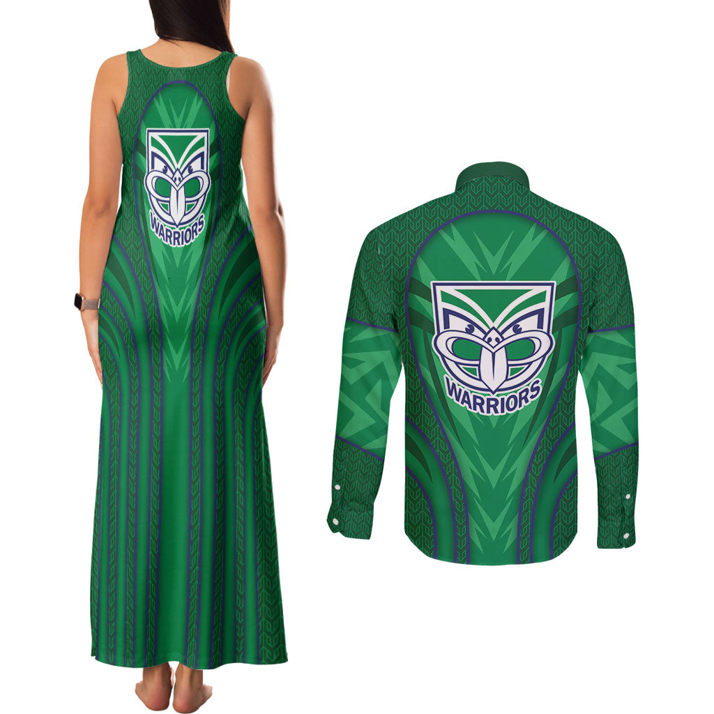New Zealand Warriors Rugby Mascot Couples Matching Tank Maxi Dress and Long Sleeve Button Shirt Australian Rugby Culture - Tribal Inspired Warrior