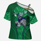 New Zealand Warriors Rugby Mascot Cross Shoulder Shirt Australian Rugby Culture - Tribal Inspired Warrior