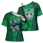 New Zealand Warriors Rugby Mascot Cross Shoulder Shirt Australian Rugby Culture - Tribal Inspired Warrior