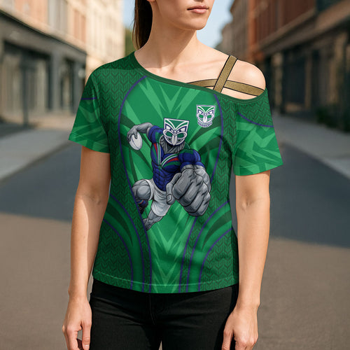 New Zealand Warriors Rugby Mascot Cross Shoulder Shirt Australian Rugby Culture - Tribal Inspired Warrior