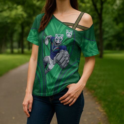 New Zealand Warriors Rugby Mascot Cross Shoulder Shirt Australian Rugby Culture - Tribal Inspired Warrior