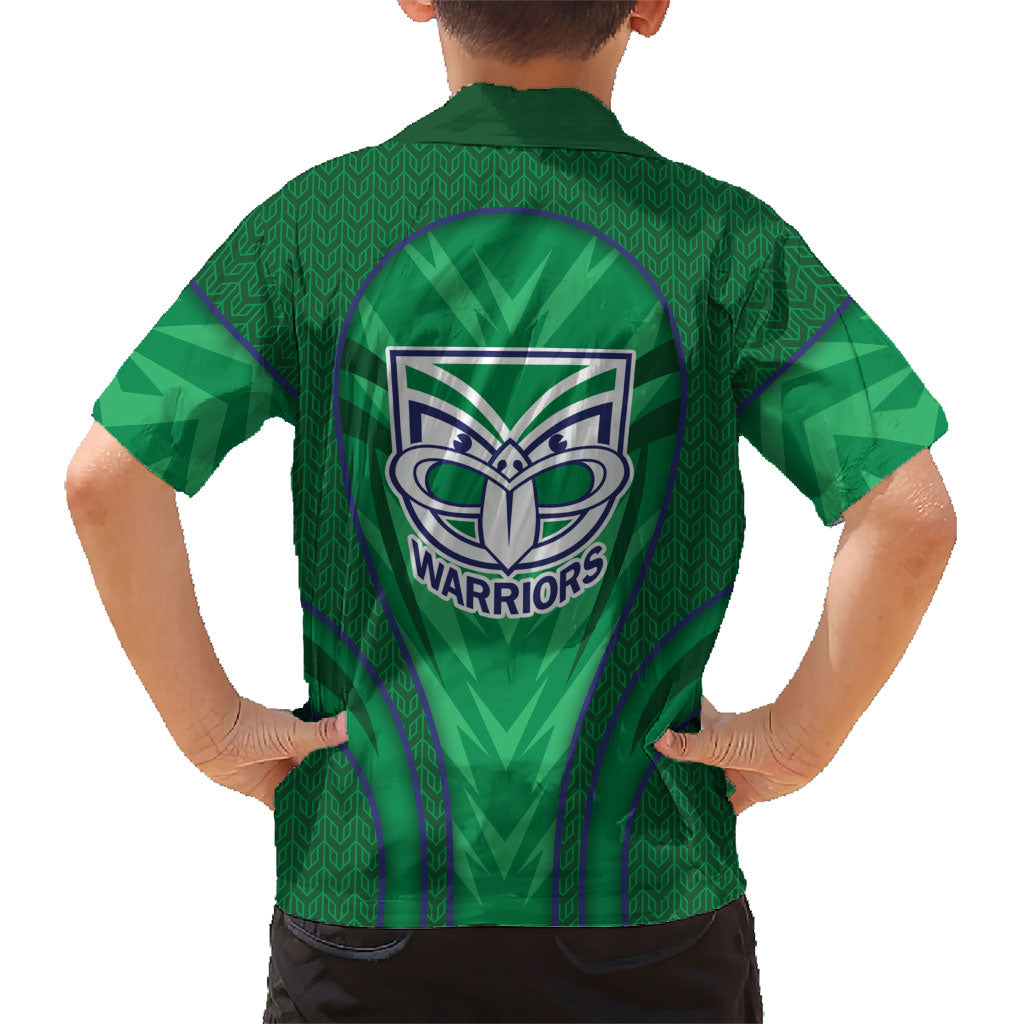 New Zealand Warriors Rugby Mascot Family Matching Long Sleeve Bodycon Dress and Hawaiian Shirt Australian Rugby Culture - Tribal Inspired Warrior