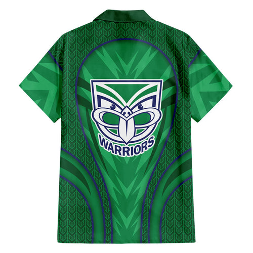 New Zealand Warriors Rugby Mascot Family Matching Short Sleeve Bodycon Dress and Hawaiian Shirt Australian Rugby Culture - Tribal Inspired Warrior