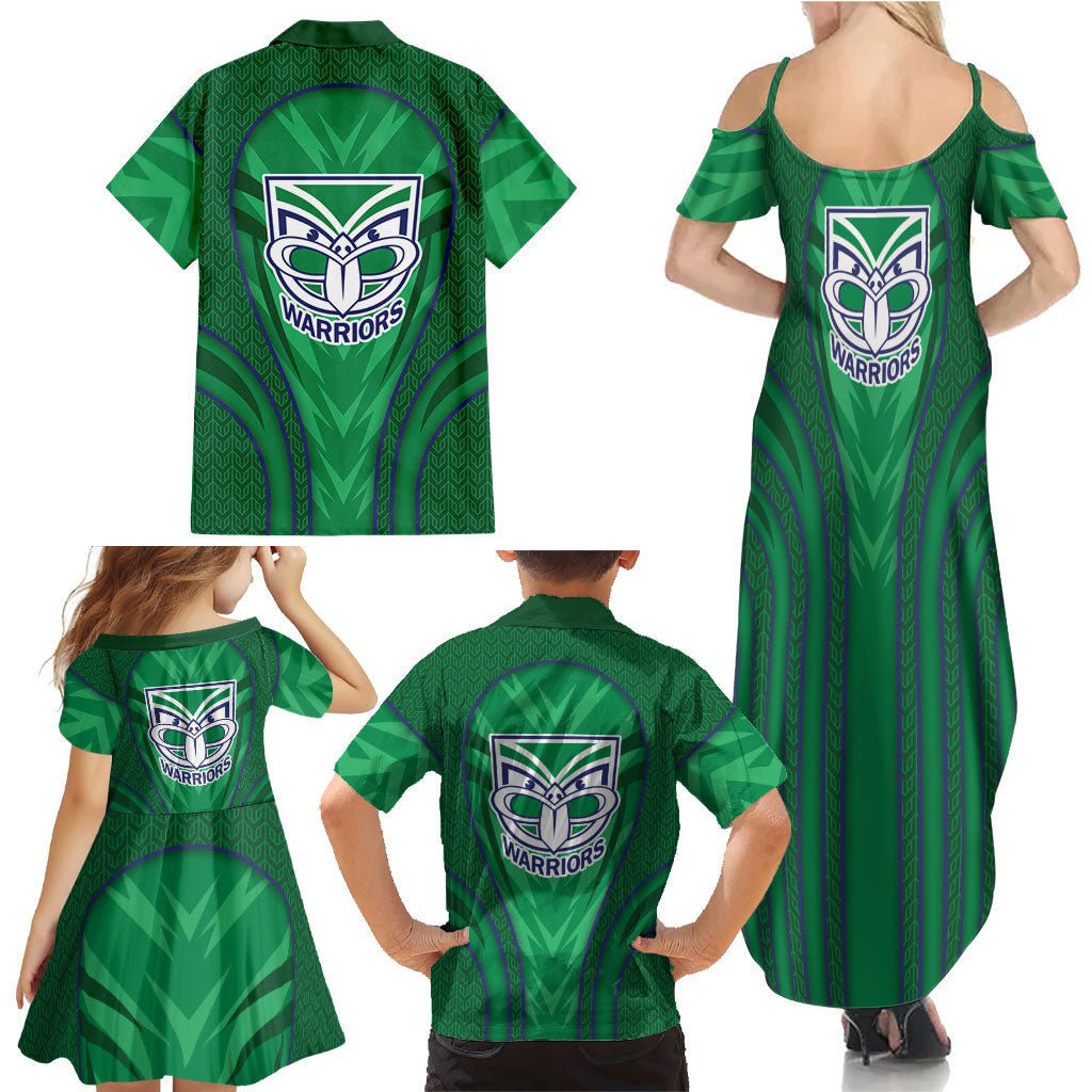 New Zealand Warriors Rugby Mascot Family Matching Summer Maxi Dress and Hawaiian Shirt Australian Rugby Culture - Tribal Inspired Warrior