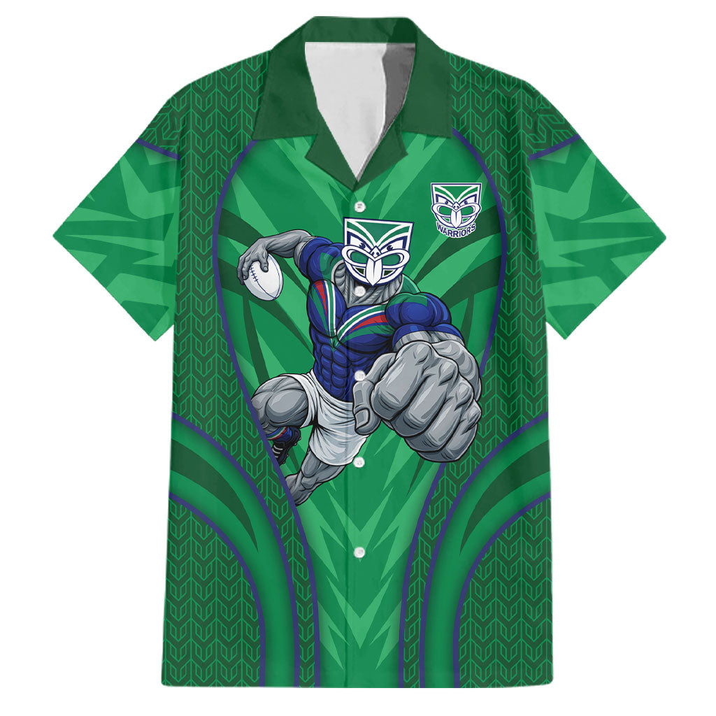 New Zealand Warriors Rugby Mascot Family Matching Summer Maxi Dress and Hawaiian Shirt Australian Rugby Culture - Tribal Inspired Warrior