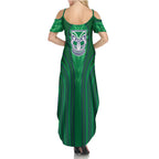 New Zealand Warriors Rugby Mascot Family Matching Summer Maxi Dress and Hawaiian Shirt Australian Rugby Culture - Tribal Inspired Warrior