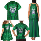New Zealand Warriors Rugby Mascot Family Matching Tank Maxi Dress and Hawaiian Shirt Australian Rugby Culture - Tribal Inspired Warrior