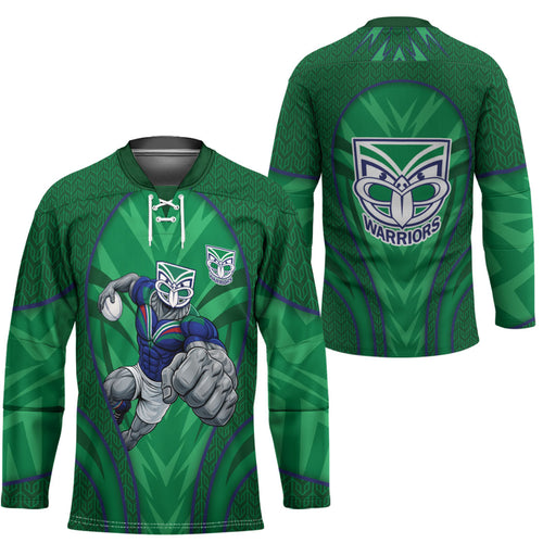 New Zealand Warriors Rugby Mascot Hockey Jersey Australian Rugby Culture - Tribal Inspired Warrior