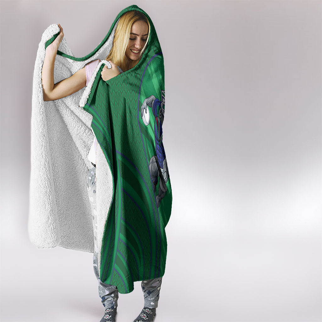 New Zealand Warriors Rugby Mascot Hooded Blanket Australian Rugby Culture - Tribal Inspired Warrior