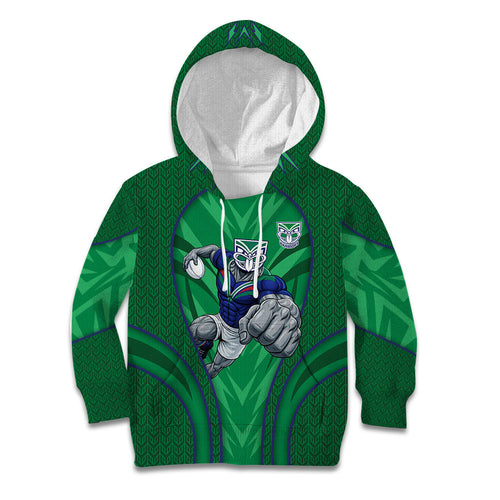 New Zealand Warriors Rugby Mascot Kid Hoodie Australian Rugby Culture - Tribal Inspired Warrior