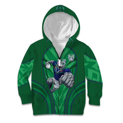 New Zealand Warriors Rugby Mascot Kid Hoodie Australian Rugby Culture - Tribal Inspired Warrior