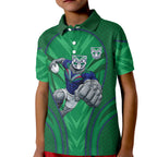 New Zealand Warriors Rugby Mascot Kid Polo Shirt Australian Rugby Culture - Tribal Inspired Warrior