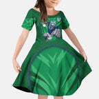 New Zealand Warriors Rugby Mascot Kid Short Sleeve Dress Australian Rugby Culture - Tribal Inspired Warrior