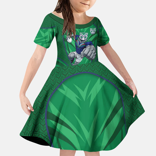 New Zealand Warriors Rugby Mascot Kid Short Sleeve Dress Australian Rugby Culture - Tribal Inspired Warrior