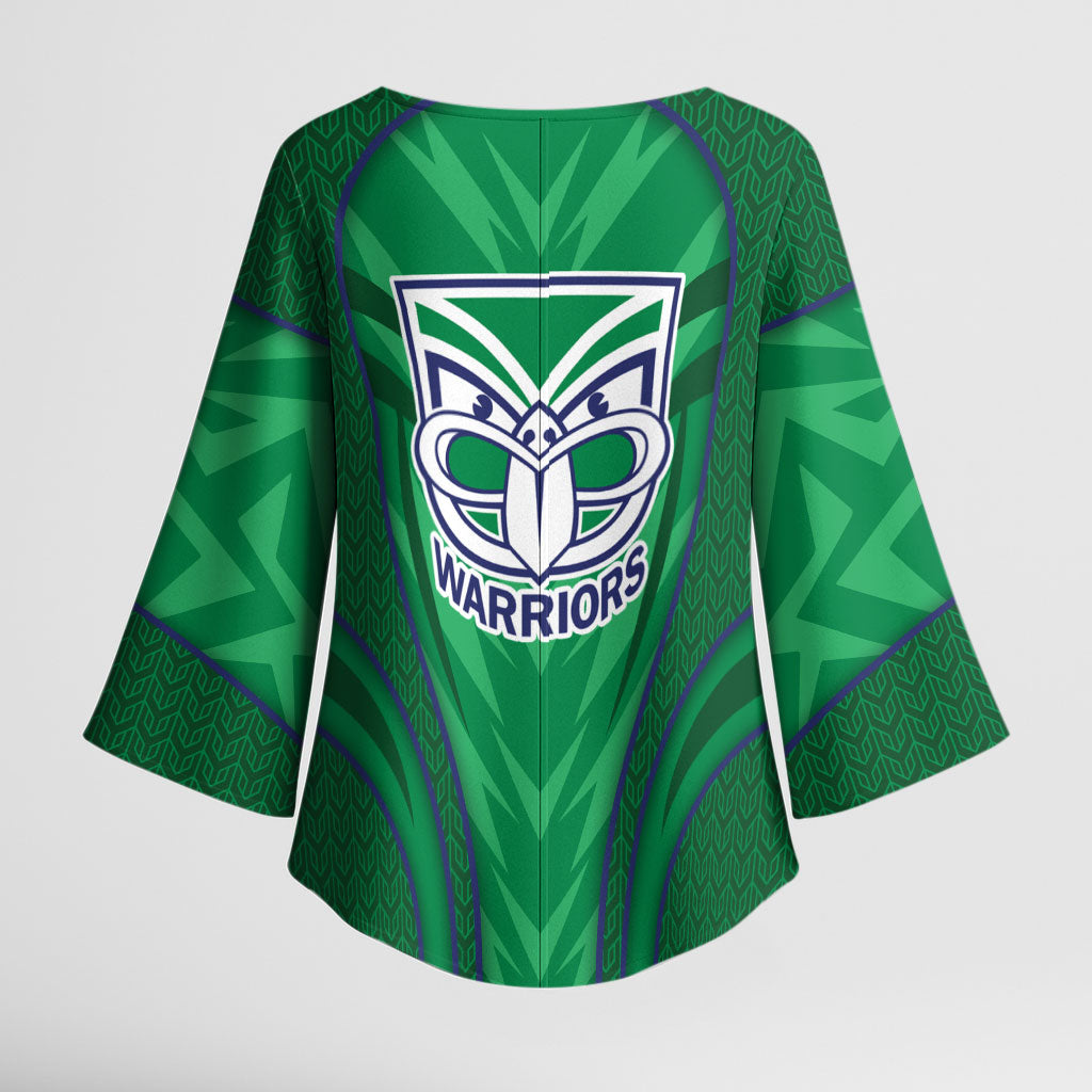 New Zealand Warriors Rugby Mascot Kimono Sleeve Blouse Australian Rugby Culture - Tribal Inspired Warrior