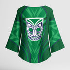 New Zealand Warriors Rugby Mascot Kimono Sleeve Blouse Australian Rugby Culture - Tribal Inspired Warrior