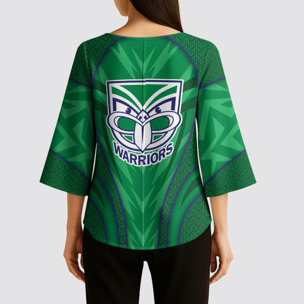 New Zealand Warriors Rugby Mascot Kimono Sleeve Blouse Australian Rugby Culture - Tribal Inspired Warrior