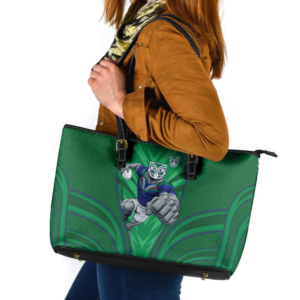 New Zealand Warriors Rugby Mascot Leather Tote Bag Australian Rugby Culture - Tribal Inspired Warrior