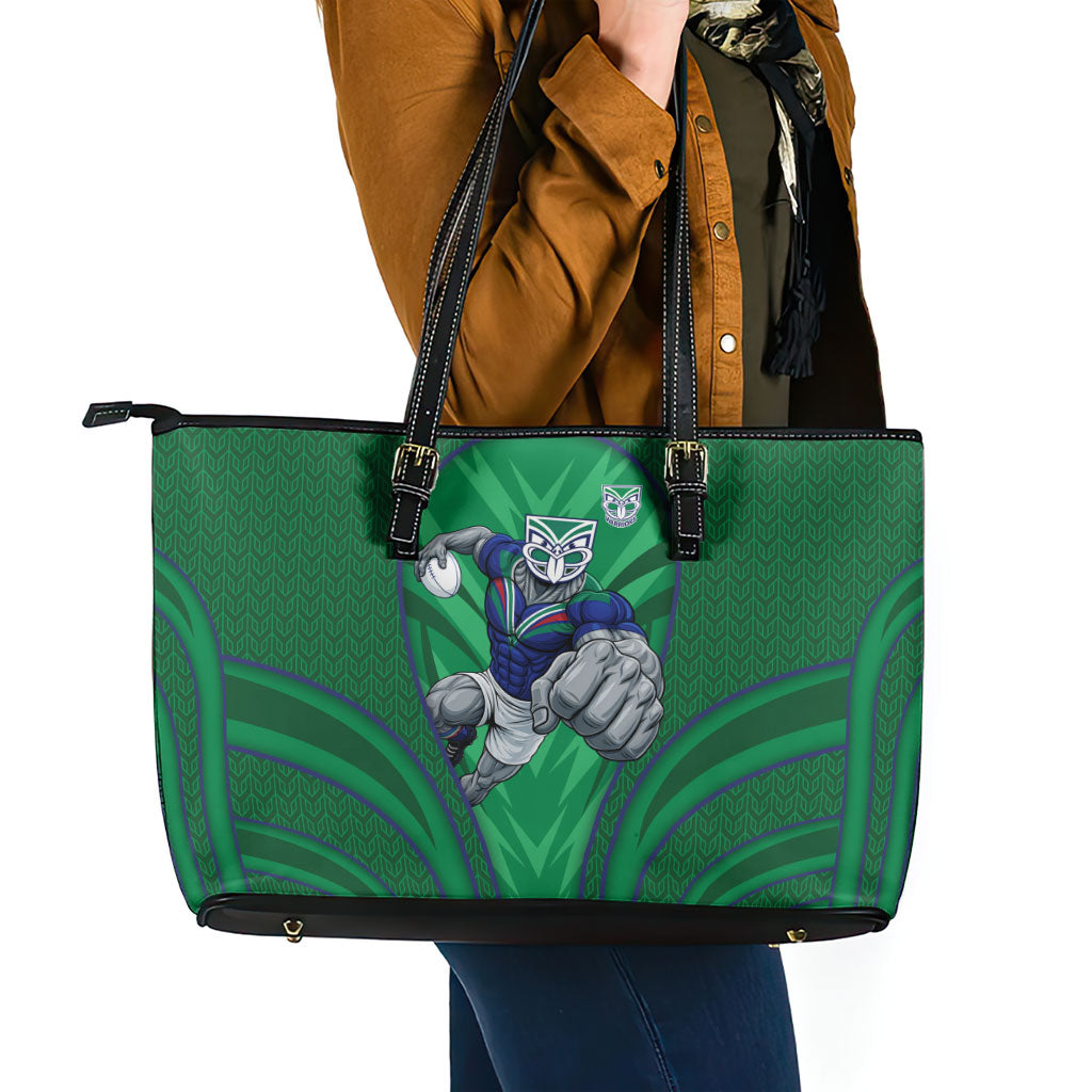 New Zealand Warriors Rugby Mascot Leather Tote Bag Australian Rugby Culture - Tribal Inspired Warrior