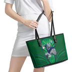 New Zealand Warriors Rugby Mascot Leather Tote Bag Australian Rugby Culture - Tribal Inspired Warrior