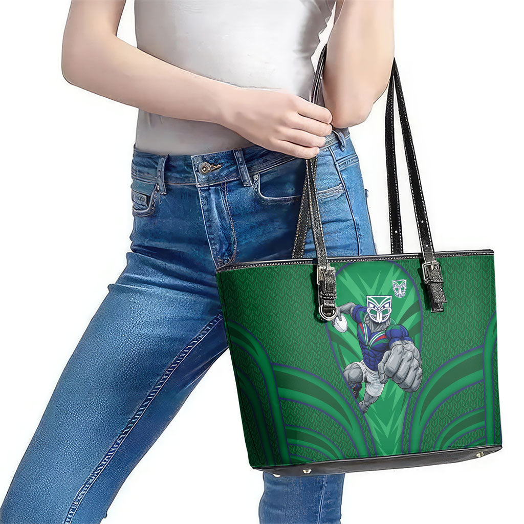 New Zealand Warriors Rugby Mascot Leather Tote Bag Australian Rugby Culture - Tribal Inspired Warrior