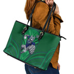 New Zealand Warriors Rugby Mascot Leather Tote Bag Australian Rugby Culture - Tribal Inspired Warrior