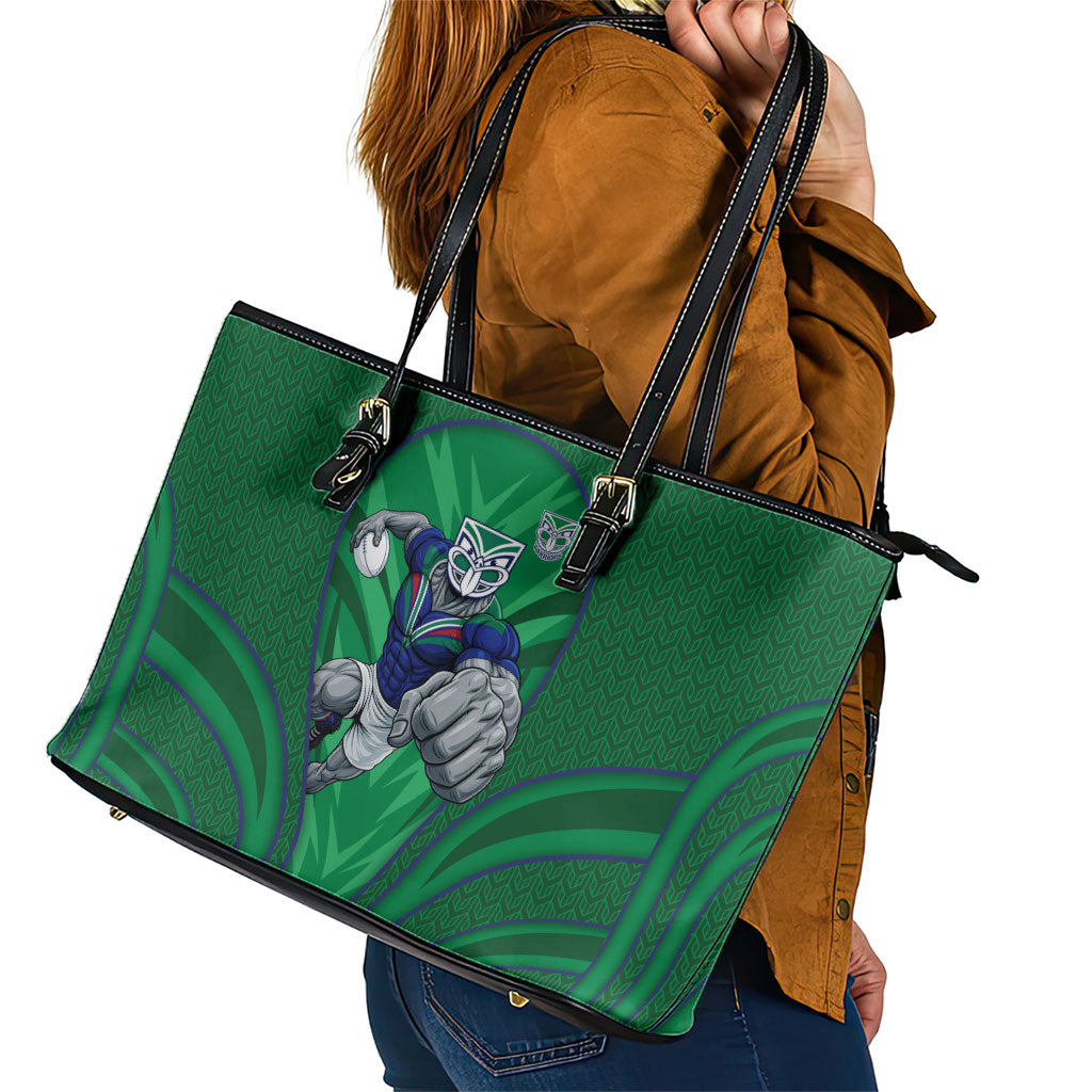 New Zealand Warriors Rugby Mascot Leather Tote Bag Australian Rugby Culture - Tribal Inspired Warrior