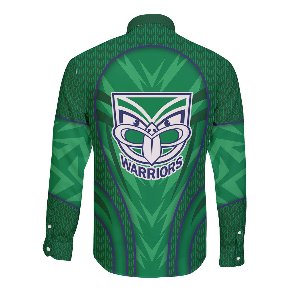 New Zealand Warriors Rugby Mascot Long Sleeve Button Shirt Australian Rugby Culture - Tribal Inspired Warrior