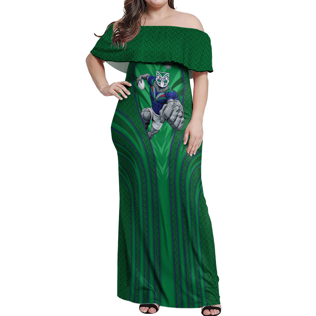 New Zealand Warriors Rugby Mascot Off Shoulder Maxi Dress Australian Rugby Culture - Tribal Inspired Warrior