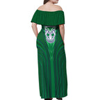 New Zealand Warriors Rugby Mascot Off Shoulder Maxi Dress Australian Rugby Culture - Tribal Inspired Warrior