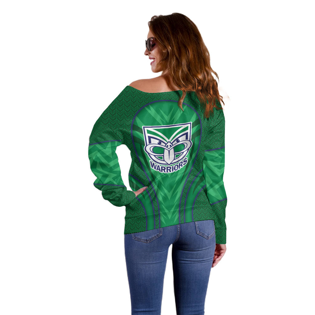 New Zealand Warriors Rugby Mascot Off Shoulder Sweater Australian Rugby Culture - Tribal Inspired Warrior